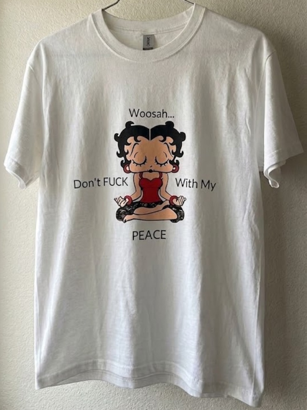 Gildan White Short Sleeve Tee with Betty Boop Graphic